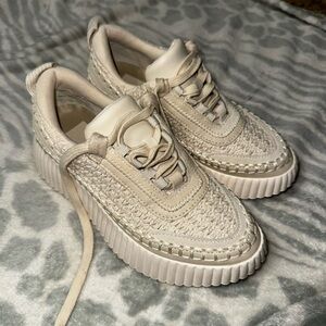 Dolce Vita Cream Woven Platform Sneakers